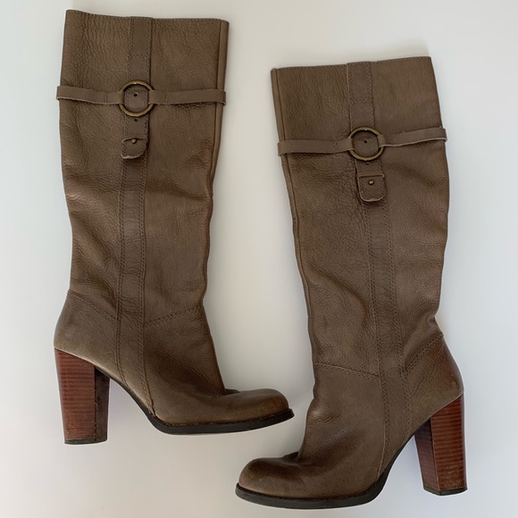 Nine West Shoes - Nine West Boots Brown Stacked Heel Buckle 7